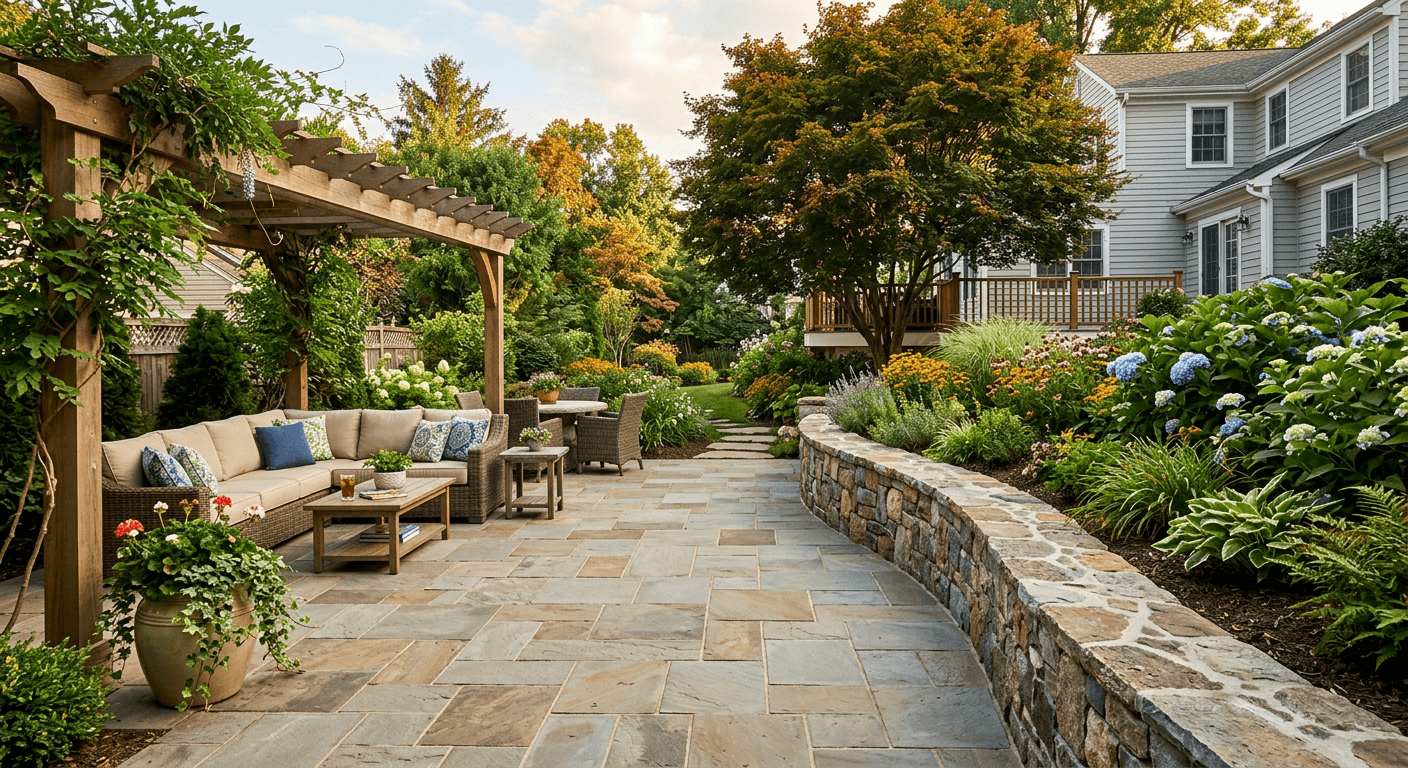 Landscaping project in progress