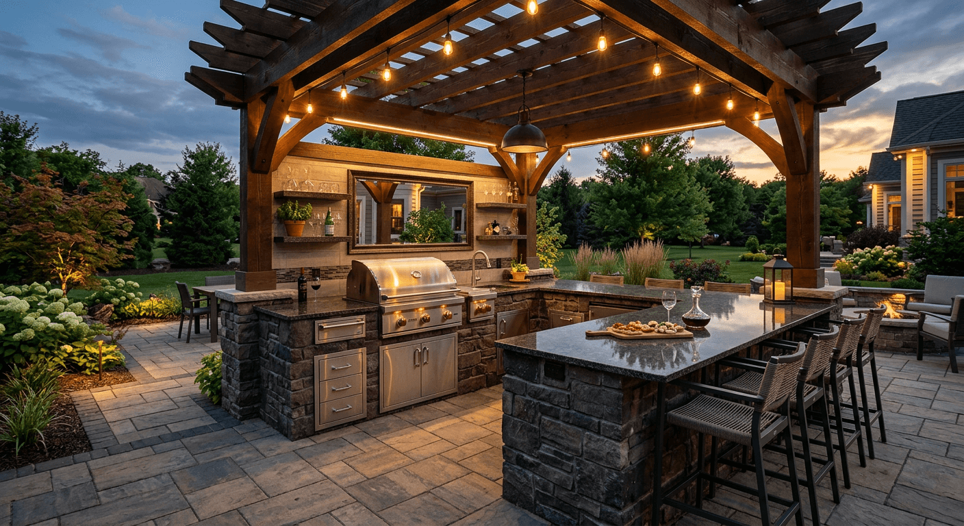 Outdoor Kitchen & Covered Living Area